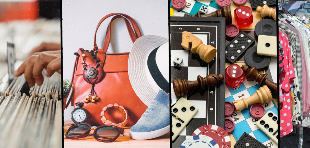 kleding accessoires muziek muziekinstrumenten spellen tweedehands vintage duurzaam markt